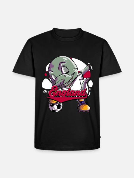 England Fußball - Männer Premium Bio T-Shirt - Schwarz