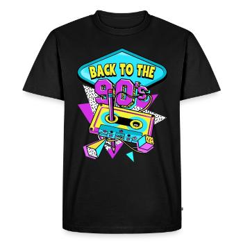 Retour des années 90 aux années 90 - T-shirt Premium bio Homme - noir - Devant - Nico (187cm)