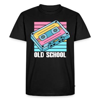 90s Cassette Old School 90s - Men's Premium Organic T-Shirt - black - Front - Nico (187cm)