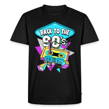 Retour des années 90 aux années 90 - T-shirt Premium bio Homme - noir - Devant - Nico (187cm)
