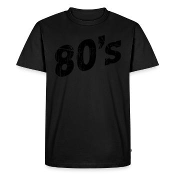 80er Jahre 80s - Männer Premium Bio T-Shirt - Schwarz - Vorne - Nico (187cm)
