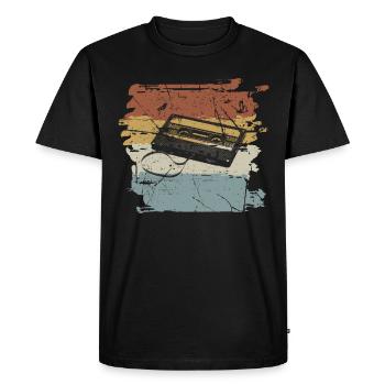 Cassette des années 90 des années 90 - T-shirt Premium bio Homme - noir - Devant - Nico (187cm)