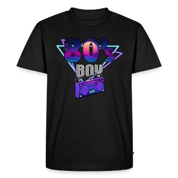 Années 80 80 Hommes - T-shirt Premium bio Homme - noir - Devant - Nico (187cm)