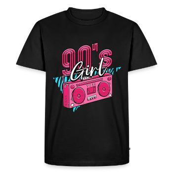Fille des années 90 et 90 - T-shirt Premium bio Homme - noir - Devant - Nico (187cm)