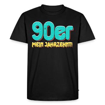90er Jahre - Männer Premium Bio T-Shirt - Schwarz - Vorne - Nico (187cm)