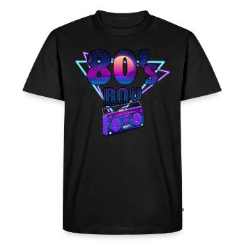 Années 80 80 Hommes - T-shirt Premium bio Homme - noir - Devant - Nico (187cm)