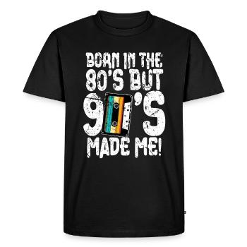 Les années 80 nées dans les années 80 - T-shirt Premium bio Homme - noir - Devant - Nico (187cm)