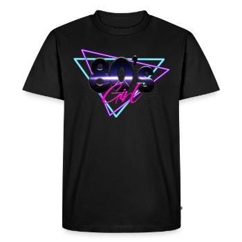 Fille des années 80 et 80 - T-shirt Premium bio Homme - noir - Devant - Nico (187cm)