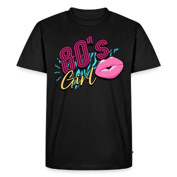 Fille des années 80 et 80 - T-shirt Premium bio Homme - noir - Devant - Nico (187cm)