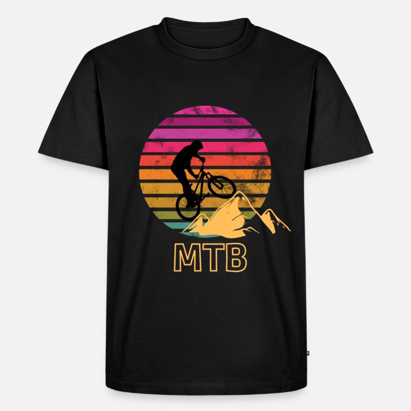 MTB-Biker - Männer Premium Bio T-Shirt - Schwarz