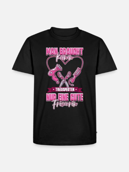 Friseurin - Männer Premium Bio T-Shirt - Schwarz