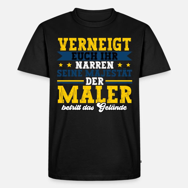 Maler - Männer Premium Bio T-Shirt - Schwarz