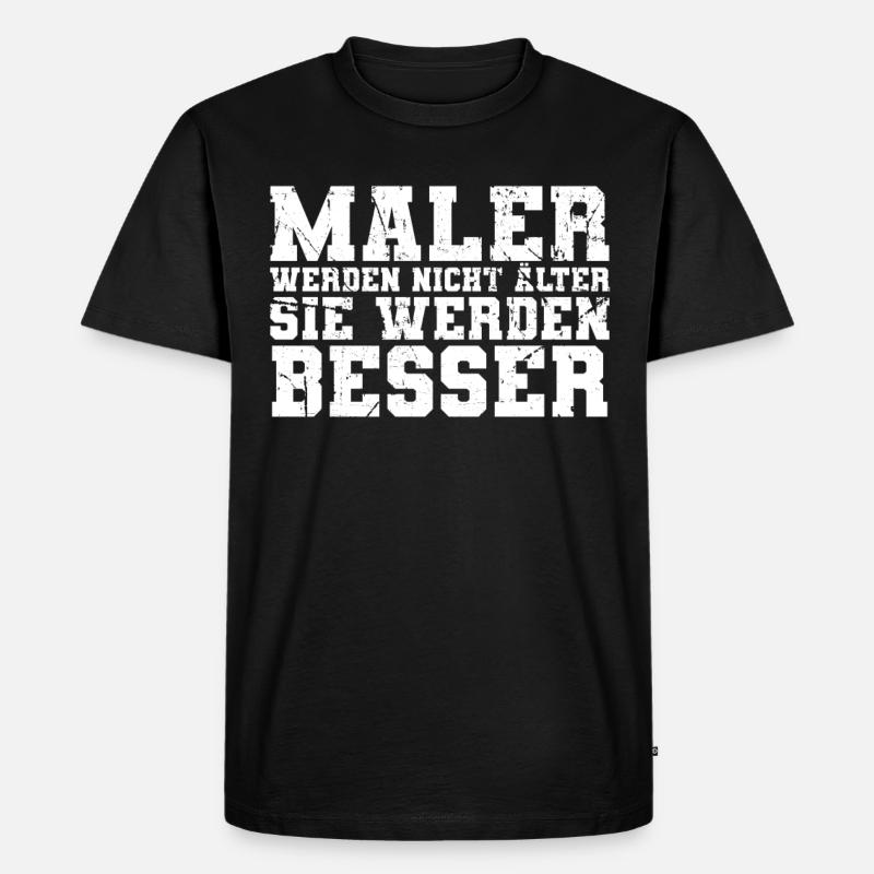 Maler - Männer Premium Bio T-Shirt - Schwarz