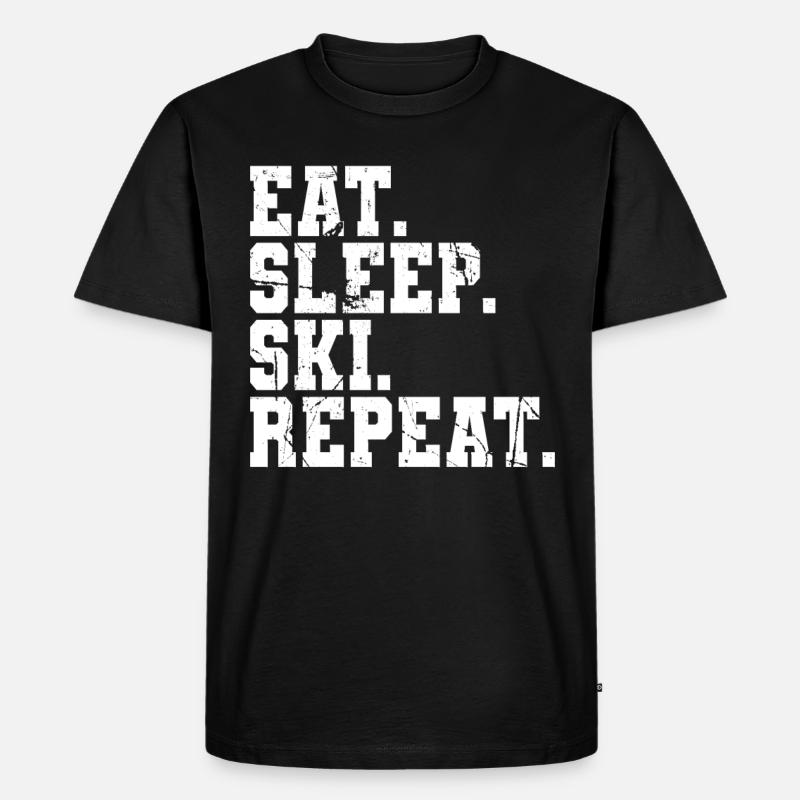 ski ski - Premium økologisk T-skjorte for menn - svart