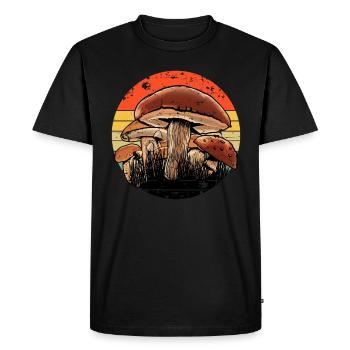 Cueilleur de champignons vintage Mushroom Finder - T-shirt Premium bio Homme - noir - Devant - Nico (187cm)