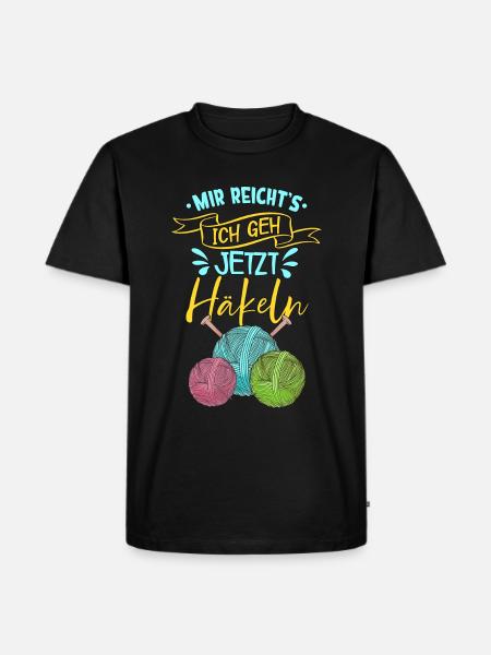 Häkeln - Männer Premium Bio T-Shirt - Schwarz