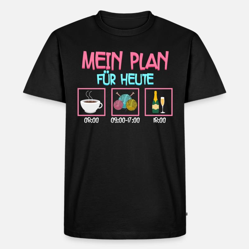Häkeln - Männer Premium Bio T-Shirt - Schwarz
