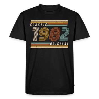 1982 Birthday - Men's Premium Organic T-Shirt - black - Front - Nico (187cm)