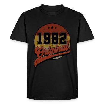1982 Birthday - Men's Premium Organic T-Shirt - black - Front - Nico (187cm)