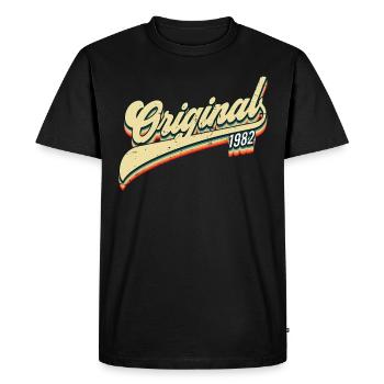 1982 Birthday - Men's Premium Organic T-Shirt - black - Front - Nico (187cm)