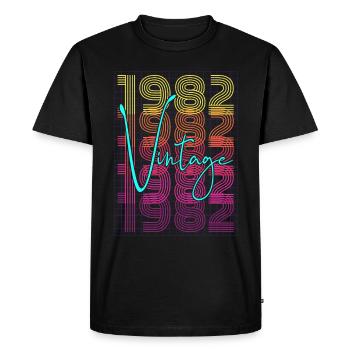 1982 Birthday - Men's Premium Organic T-Shirt - black - Front - Nico (187cm)