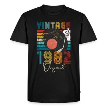 1982 Birthday - Men's Premium Organic T-Shirt - black - Front - Nico (187cm)