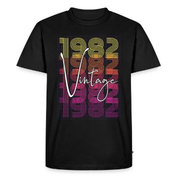 1982 Birthday - Men's Premium Organic T-Shirt - black - Front - Nico (187cm)