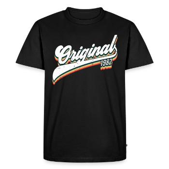 1982 Birthday - Men's Premium Organic T-Shirt - black - Front - Nico (187cm)