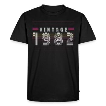 1982 Birthday - Men's Premium Organic T-Shirt - black - Front - Nico (187cm)