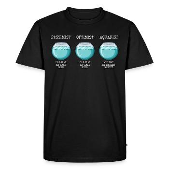 Pessimist Optimist Aquarist Aquarianer - Men's Premium Organic T-Shirt - black - Front - Nico (187cm)