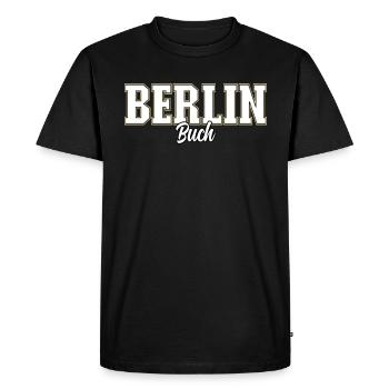 Berlin Book - Men's Premium Organic T-Shirt - black - Front - Nico (187cm)