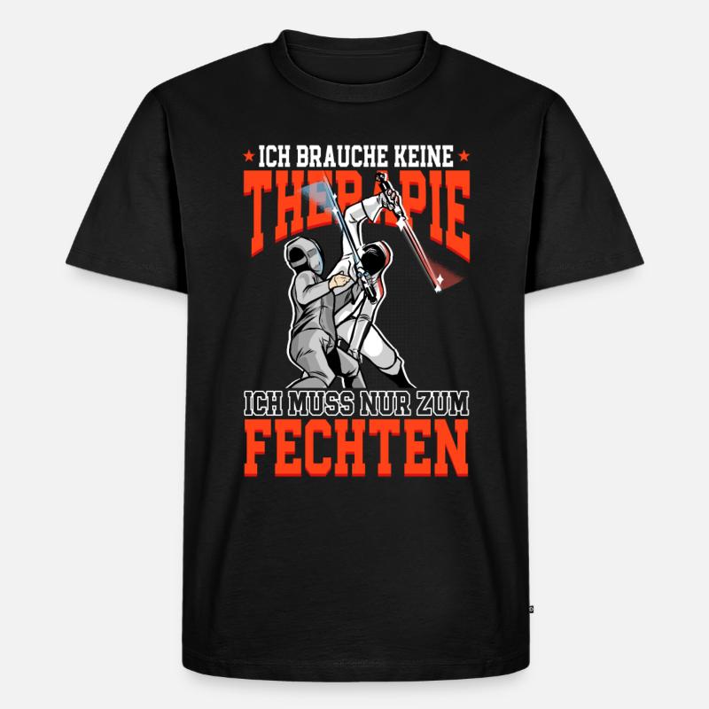 Fechten - Männer Premium Bio T-Shirt - Schwarz