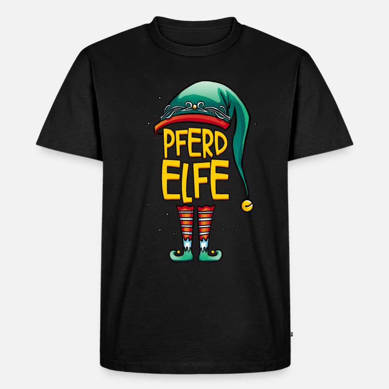 Elfe Pferde - Männer Premium Bio T-Shirt - Schwarz