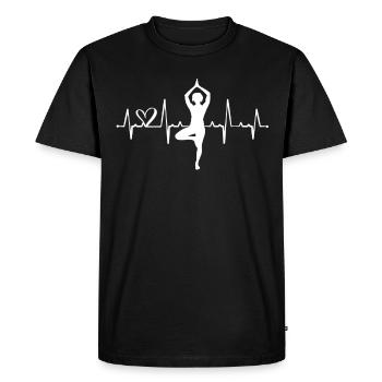 Yoga - Men's Premium Organic T-Shirt - black - Front - Nico (187cm)