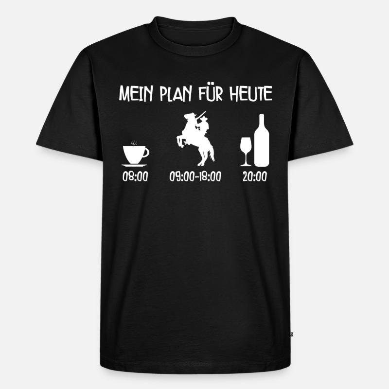 Pferde - Männer Premium Bio T-Shirt - Schwarz