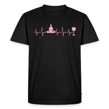Yoga - Men's Premium Organic T-Shirt - black - Front - Nico (187cm)