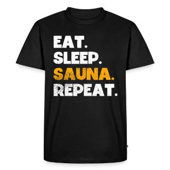 Sauna - T-shirt Premium bio Homme - noir - Devant - Nico (187cm)