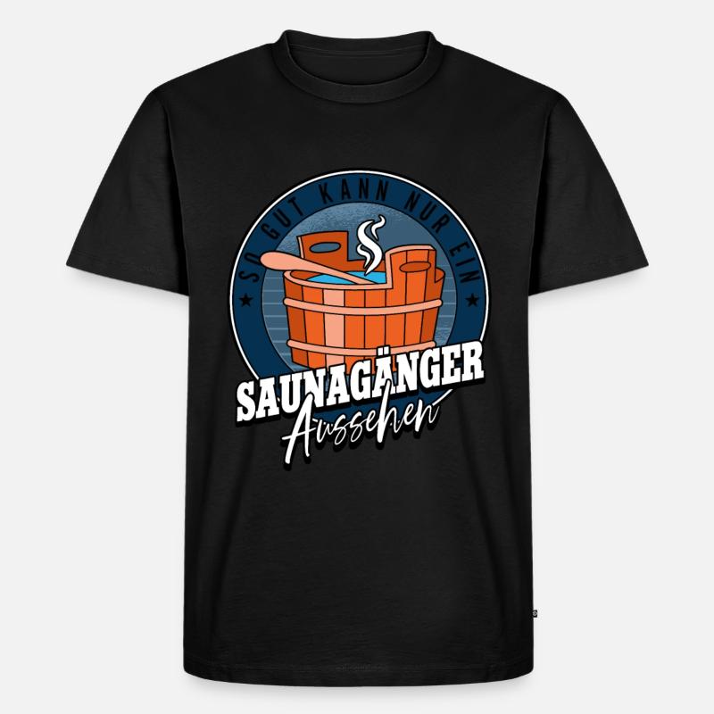 Sauna - Männer Premium Bio T-Shirt - Schwarz