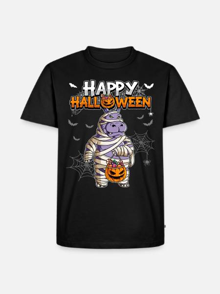 Halloween Hippo Mummy - Men's Premium Organic T-Shirt - black