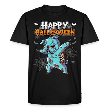 Halloween Pig Zombie - Men's Premium Organic T-Shirt - black - Front - Nico (187cm)