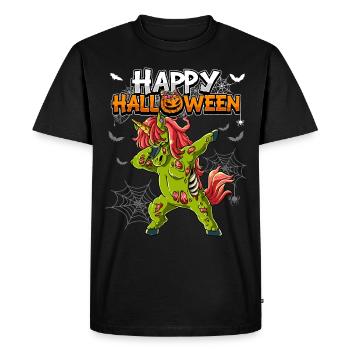 Halloween Licorne Zombie - T-shirt Premium bio Homme - noir - Devant - Nico (187cm)