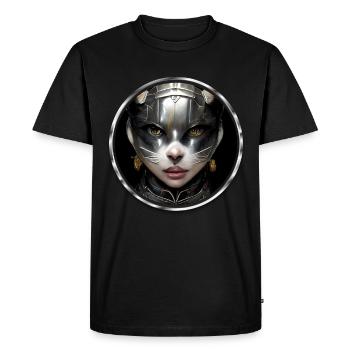 Cat Lady in Armor Jeu de rôle fantastique - T-shirt Premium bio Homme - noir - Devant - Nico (187cm)