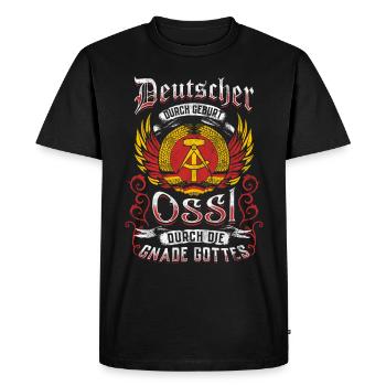 Ossi Gift Allemagne de l’Est NVA Germania Est - T-shirt Premium bio Homme - noir - Devant - Nico (187cm)