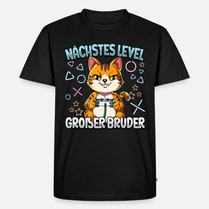 Nächstes Level Großer Bruder - Männer Premium Bio T-Shirt - Schwarz