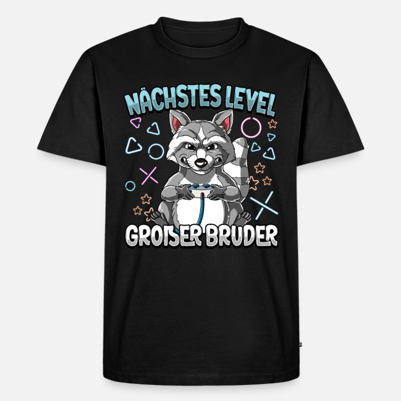 Nächstes Level Großer Bruder - Männer Premium Bio T-Shirt - Schwarz