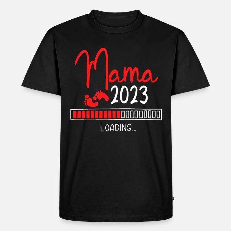 Werdende Mama 2023 Loading - Männer Premium Bio T-Shirt - Schwarz