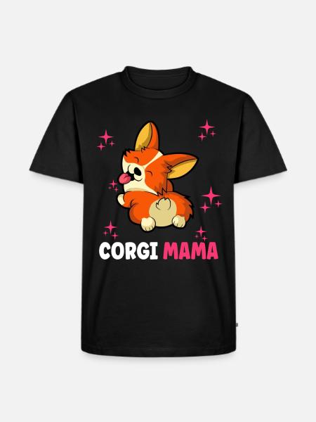 Corgi Mama - Männer Premium Bio T-Shirt - Schwarz