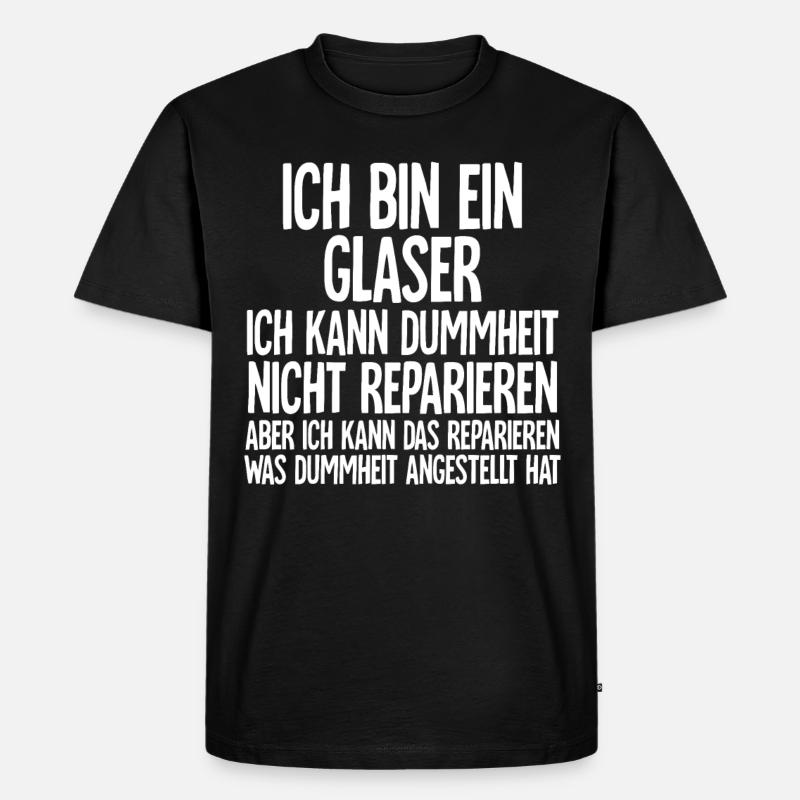 Glaser - Männer Premium Bio T-Shirt - Schwarz