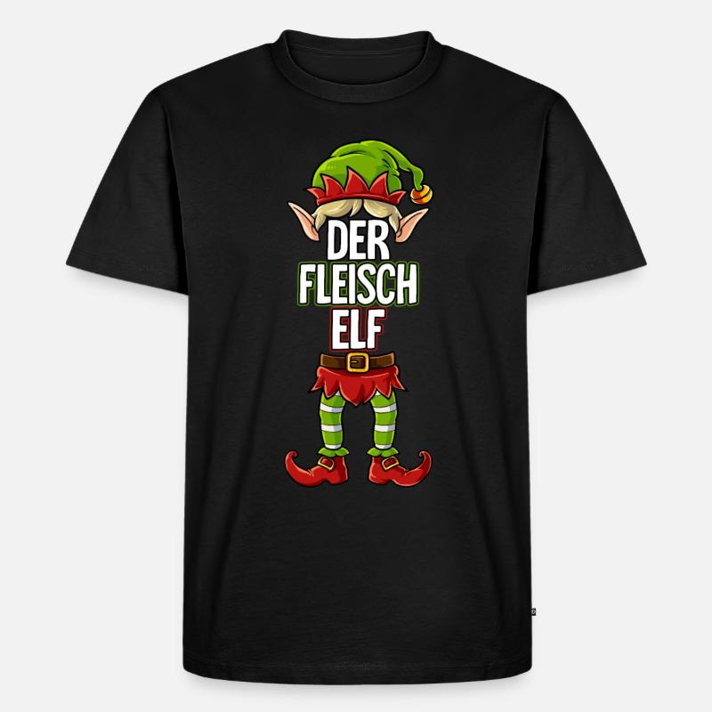Fleisch Elf Partnerlook Weihnachten - Männer Premium Bio T-Shirt - Schwarz