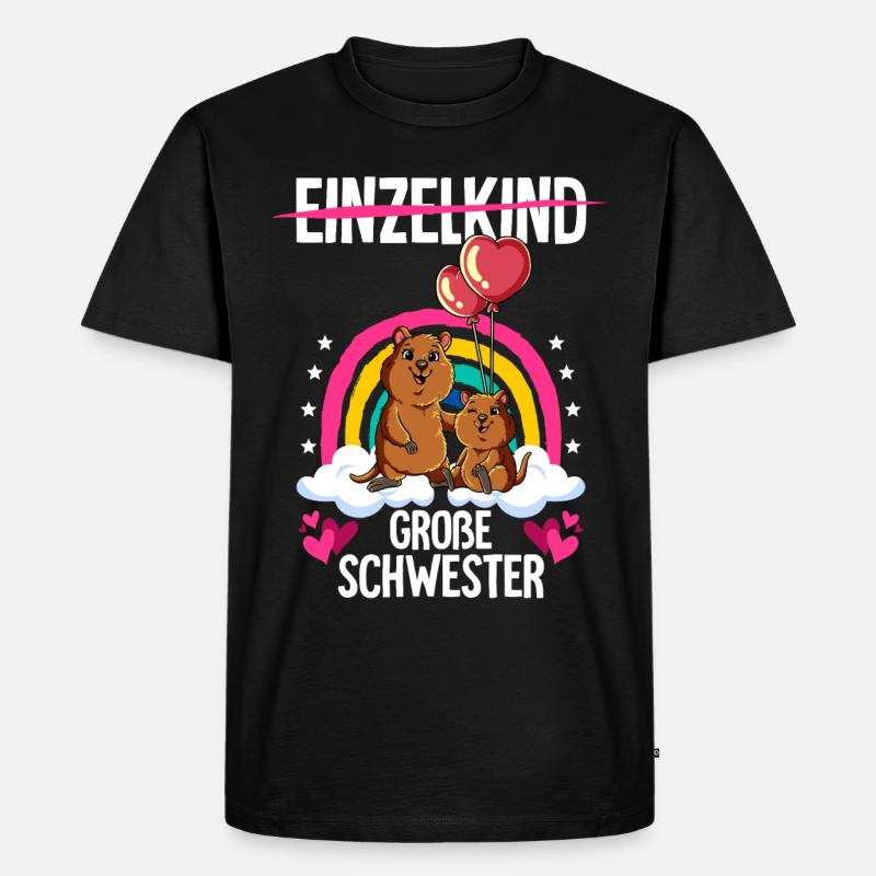 Ich werde Große Schwester Quokka - Männer Premium Bio T-Shirt - Schwarz